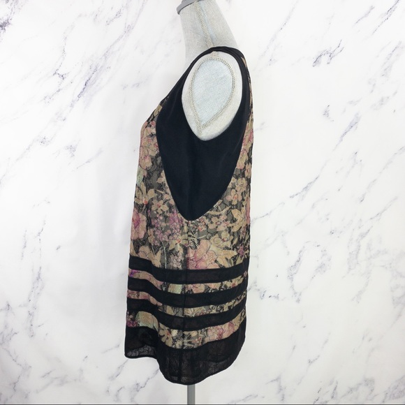 Etro | Floral & Lace Silk Blend Top | Blk | Sz 42 - Picture 2 of 12